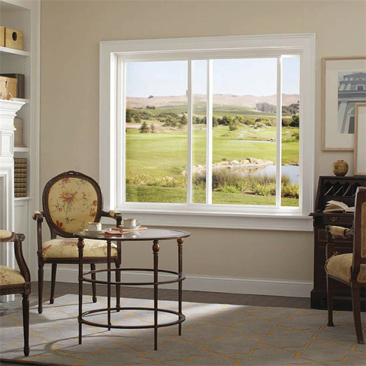 Large Aluminum Sliding Window Black Sliding Window with Mesh