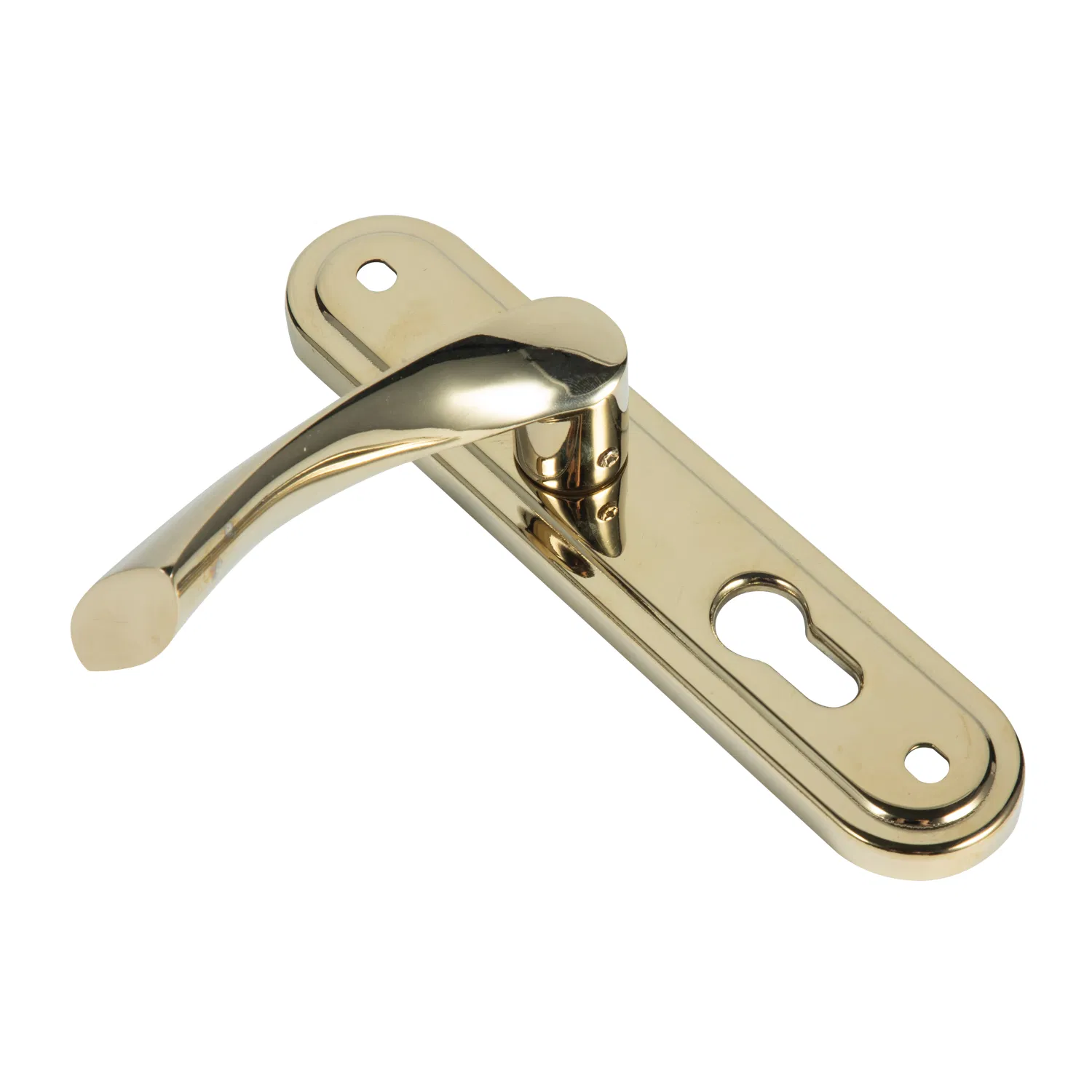 Door Lock Plate with Lever, Chrome Plated