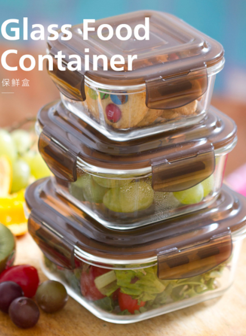 Glassware Round Borosilicate Glass Food Grade Container with Lid