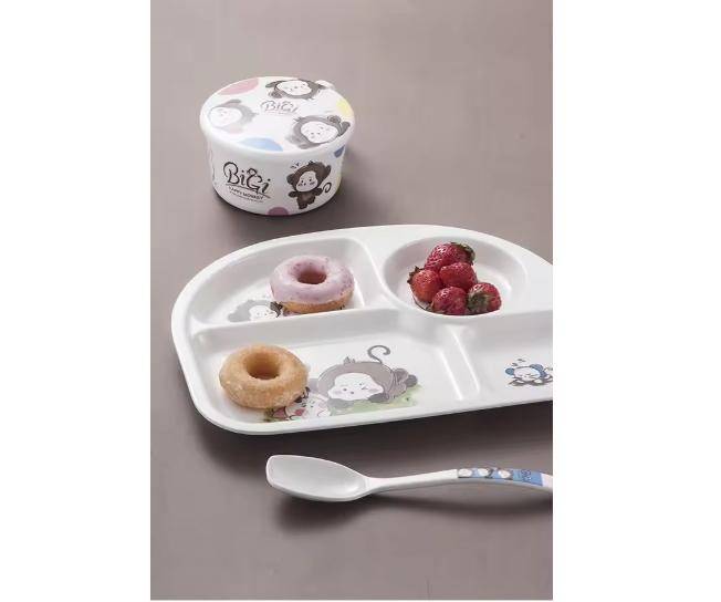Hot Selling Melamine 4-Divided Cartoon Children Dinner Plate