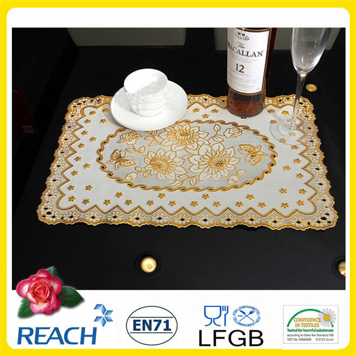 PVC Gold/Silver Lace Tablemat (JFCD-013)