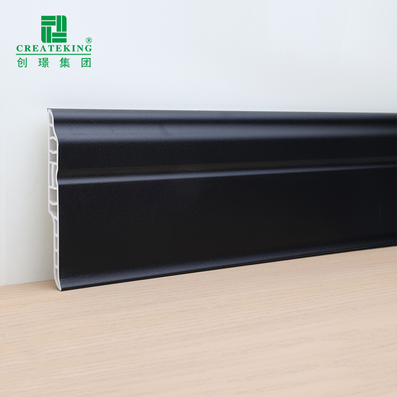 China Factory Wholesale Luxury 95*15.5mm Wood-Grain PVC Interior Wall Skirting