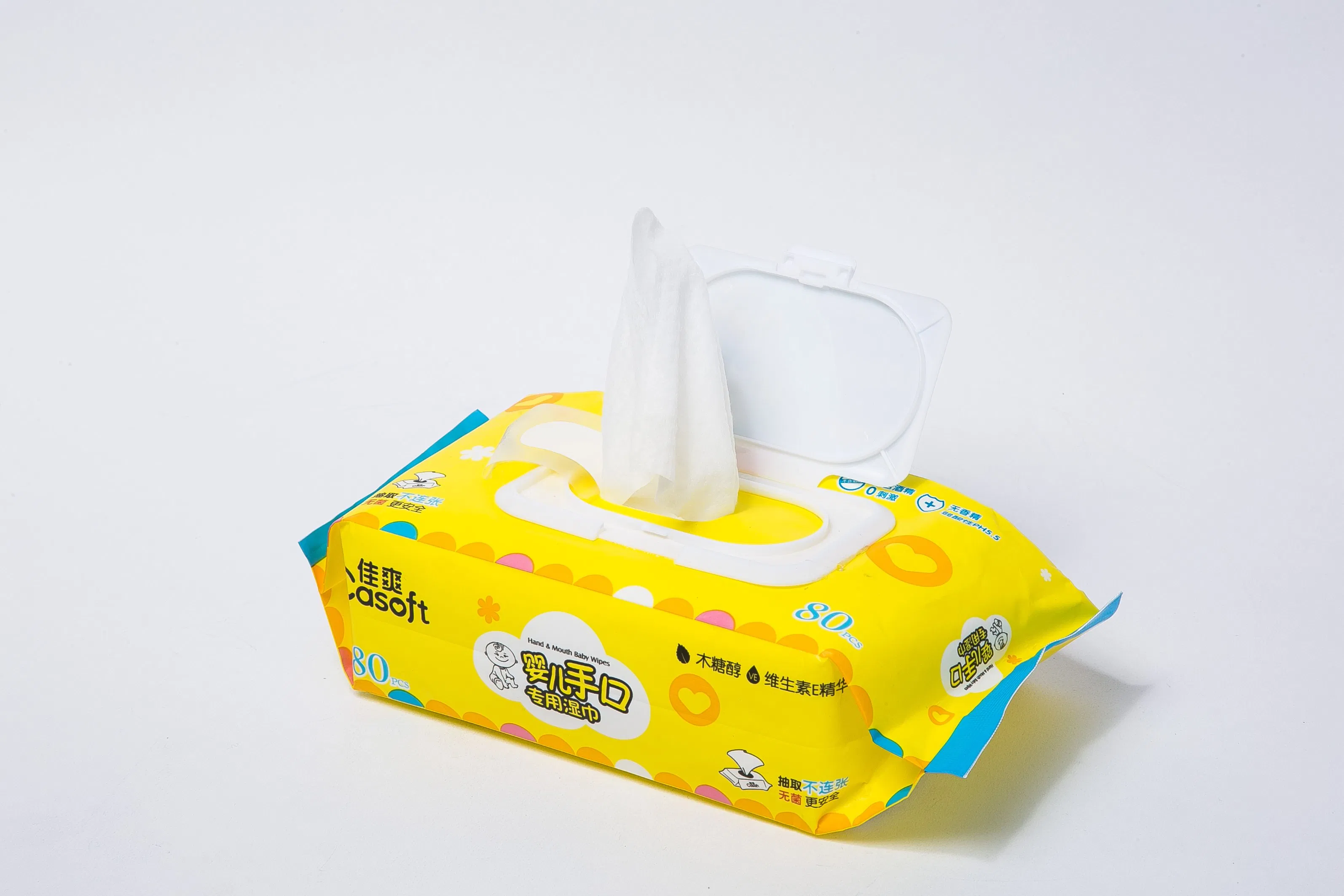 80PCS Organic Baby Wipes Reusable Case Biodegradable Bamboo Baby Wet Wipes