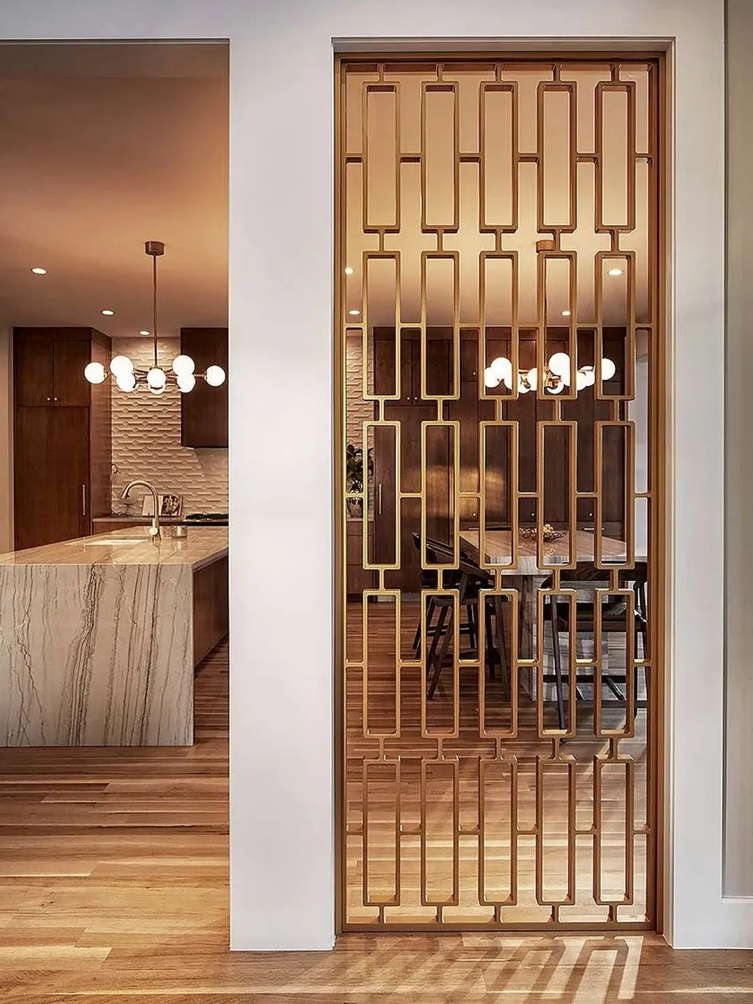 Stylish Stainless Steel Screen Room Divider with Custom Laser Cut Patterns