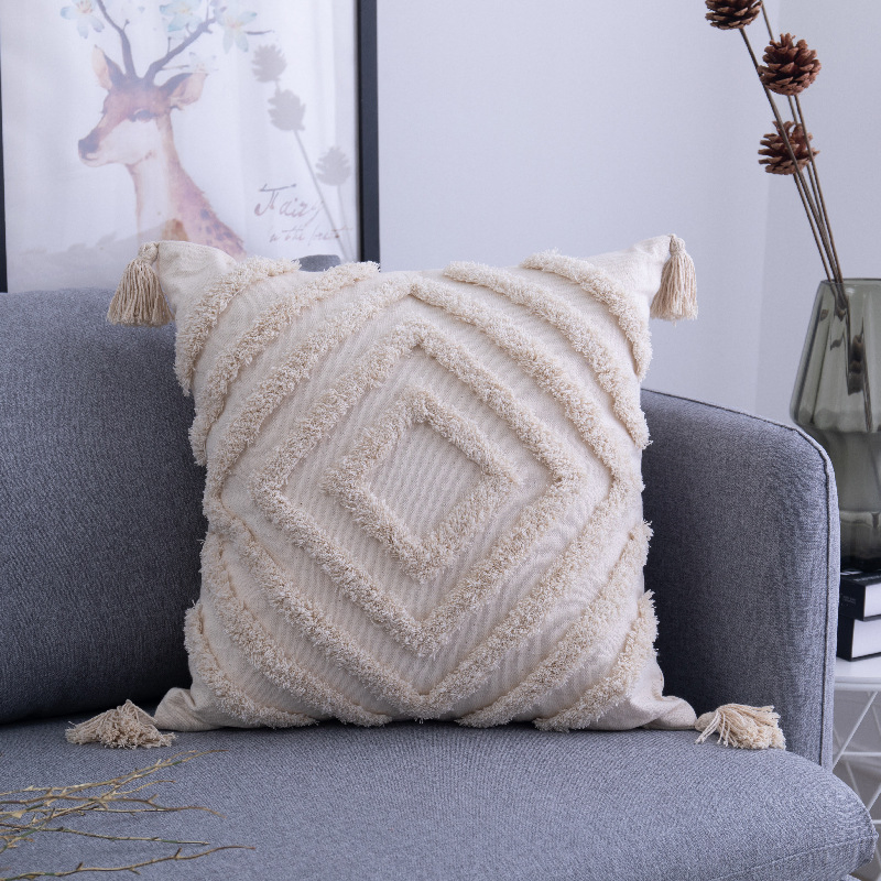 Bohemian Cushion Covers with Tassel for Stylish Sofa Decor