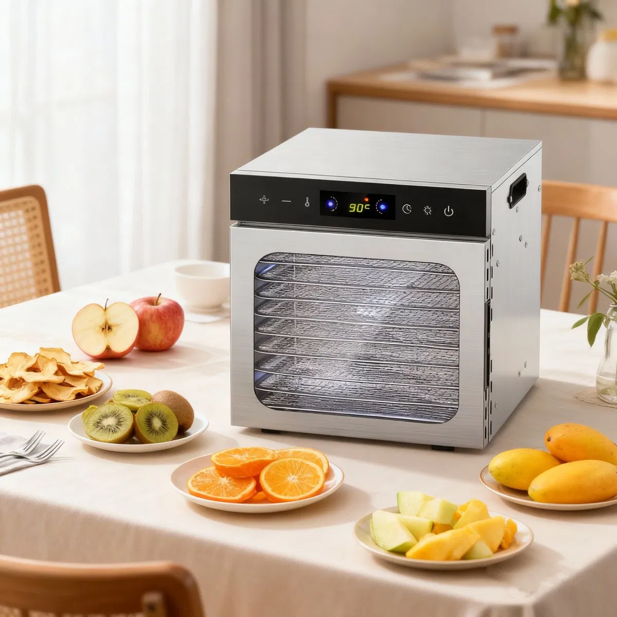 Stainless Steel Food Dehydrator 10 Tray Electric Meat Fruit Dryer Machine