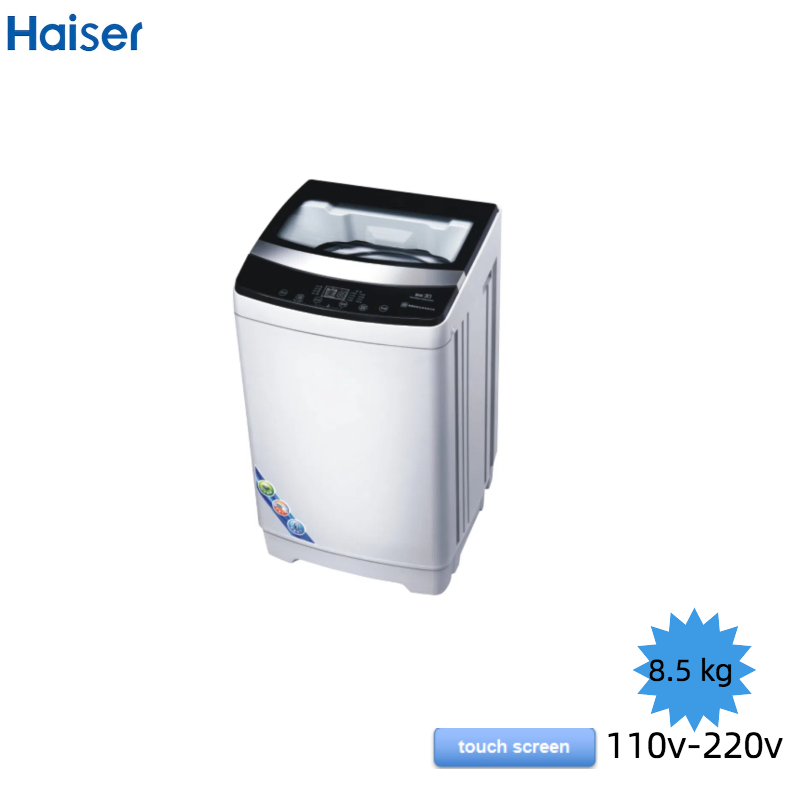 8.5 Kg Fully Automatic Top Load Red Color Glass Lid with Full Touch Screen Washing Machine