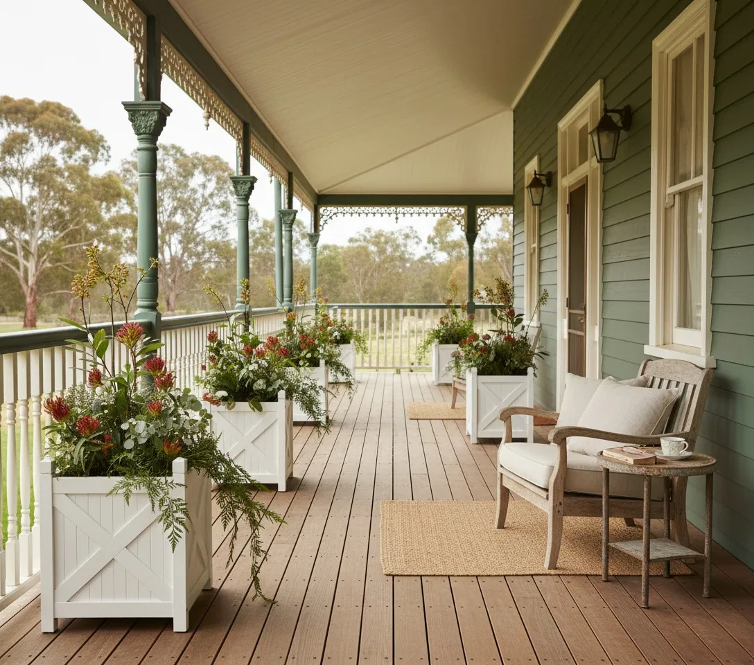 Large Hard Wood Planter Box for Porch Verandah Garden Patio