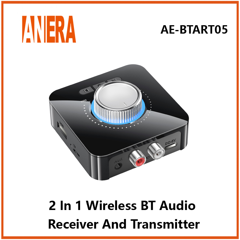 Anera V5.1 Wireless Bluetooth Audio 2 in 1 Receiver/Transmitter Car Music Audio Bt Adapter with Battety for Car TV Earphone