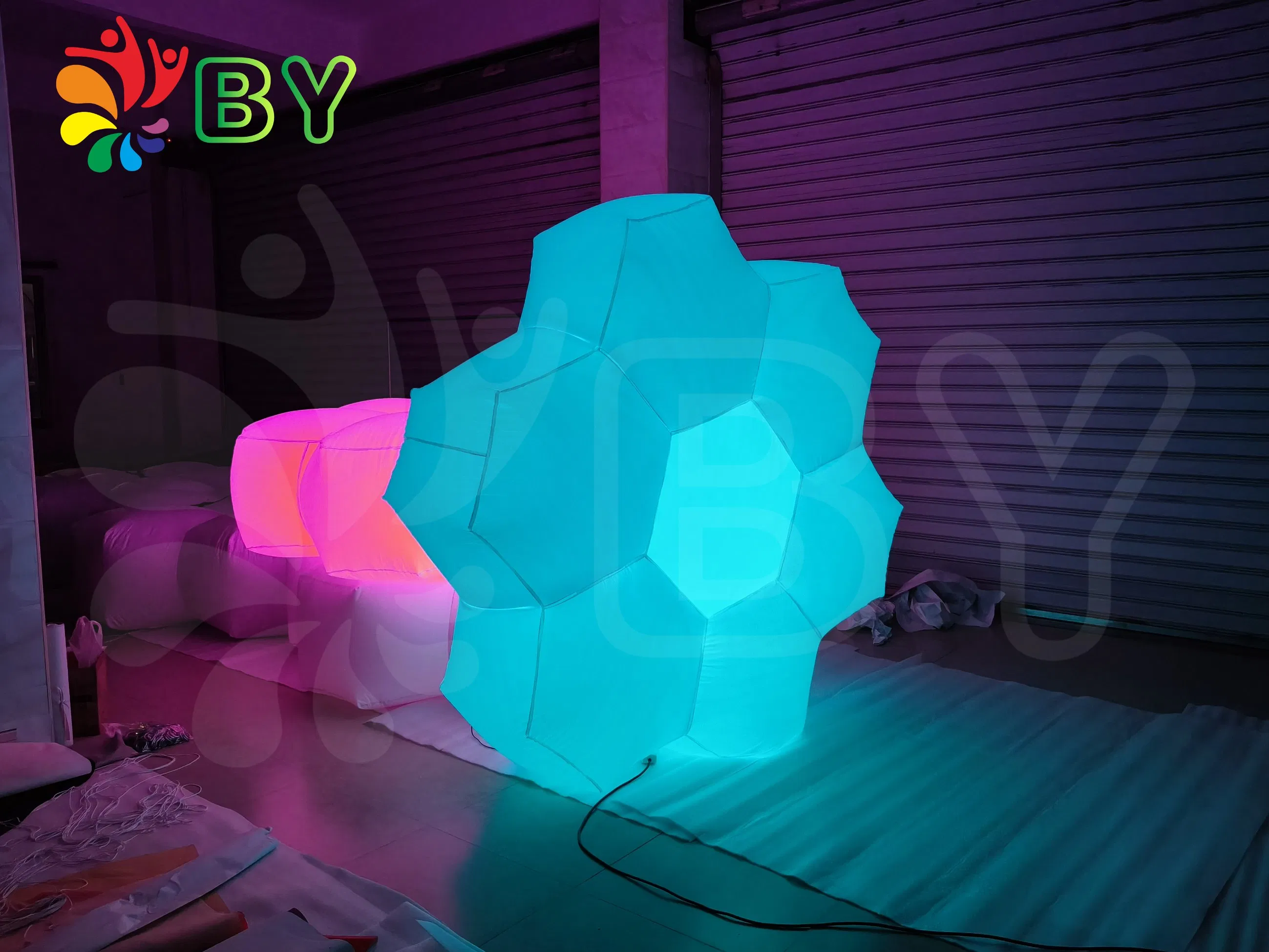 New Design Fancy Quality Flower Decoration, Inflatable LED Lighting Flower Balloon for Event Decoration