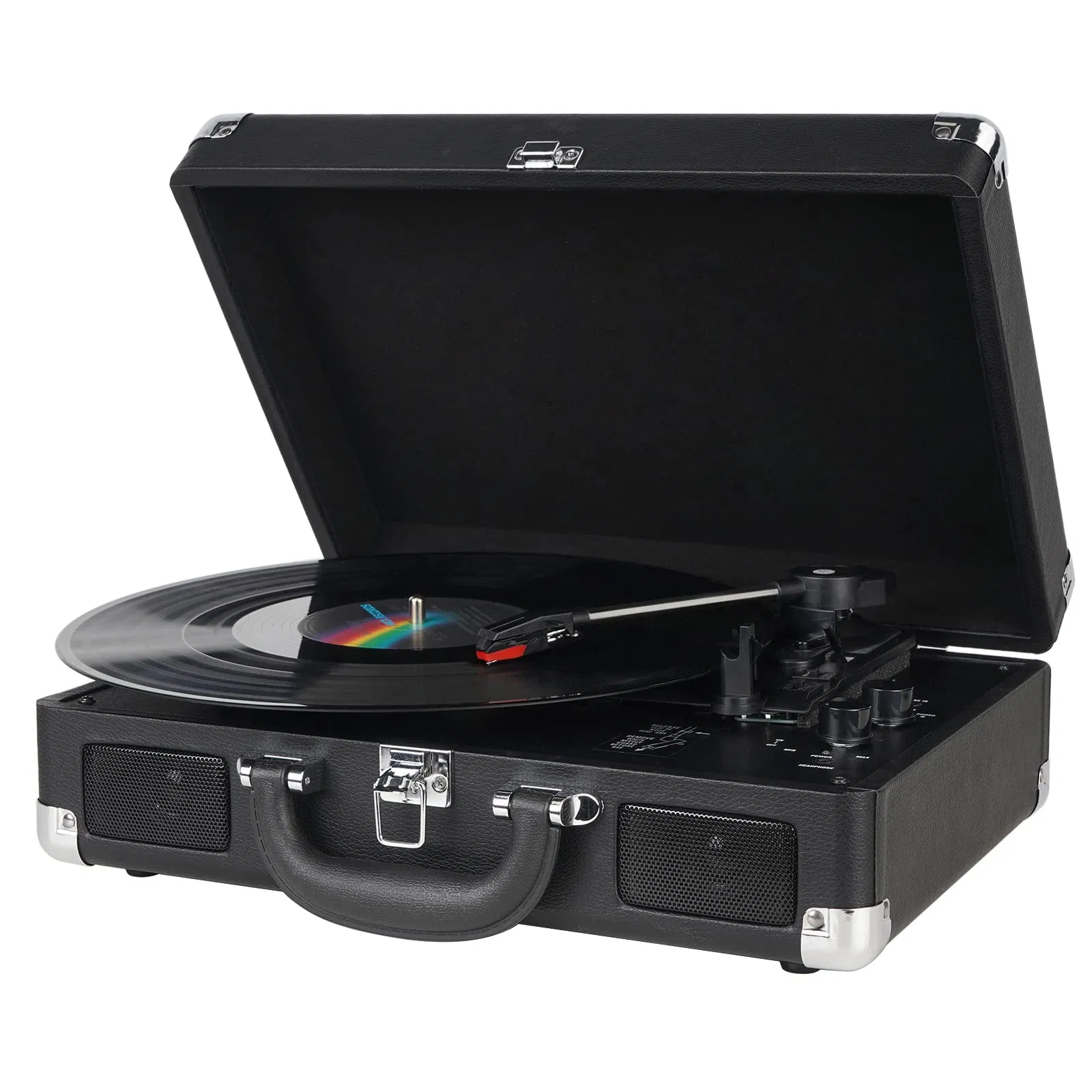 Anti-Vibration Turntable Portable Suitcase Phonograph Vinyl Records with Bluetooth Battery USB SD Record and Play Type-C