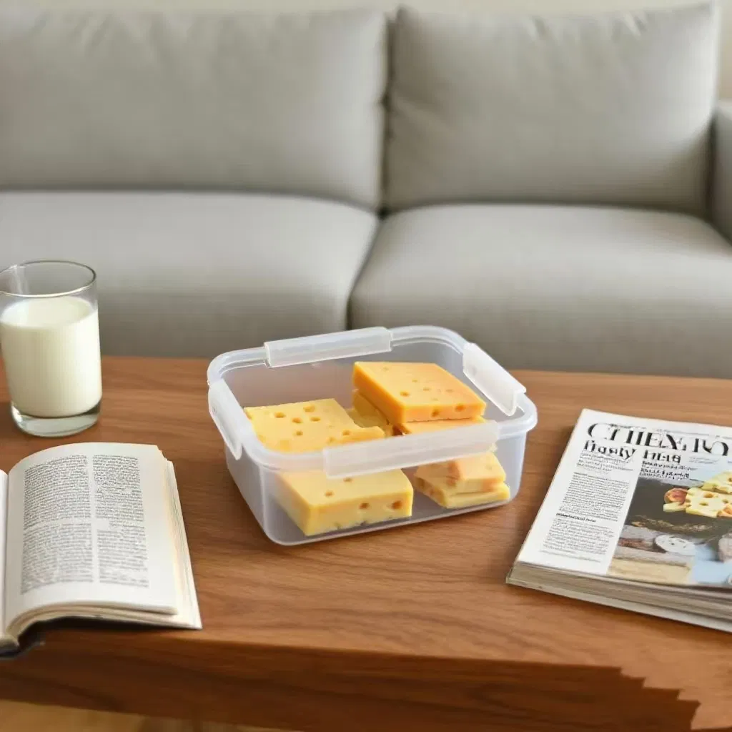 Square Fruit Grain Cereal Storage Box Clear Plastic Food Container with Lid