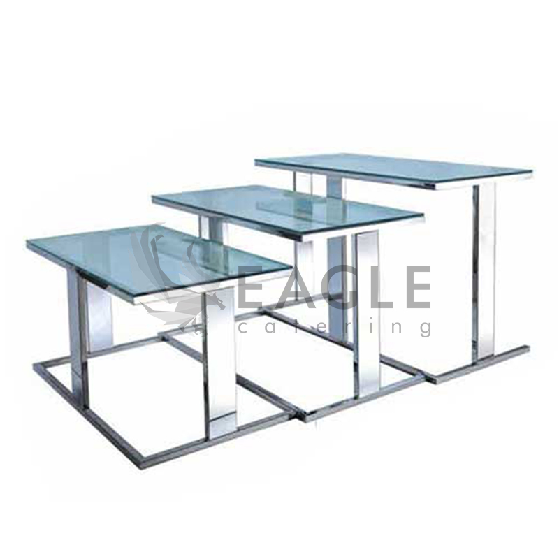 Stainless Steel Buffet Table with Toughened Glass for Hotel & Restaurant Use