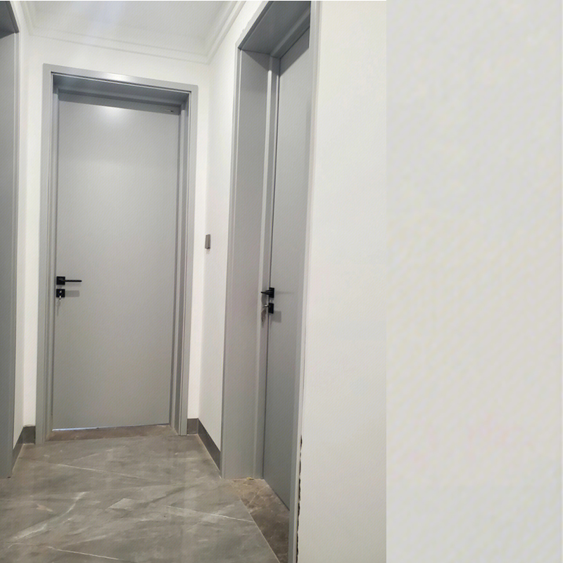 Factory Wholesale Furniture Light Apricot Grey Secret PVC Main Woooden Haf Interior Bedroom Front Timber Hidden Doors - Simple Waves for Any Room