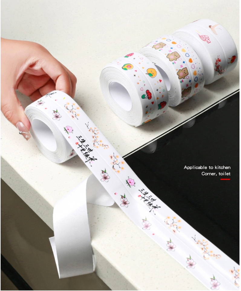 PVC Caulk Strip Colorful Design Waterproof Oil Resistance Acrylic Adhesive Caulk Strip
