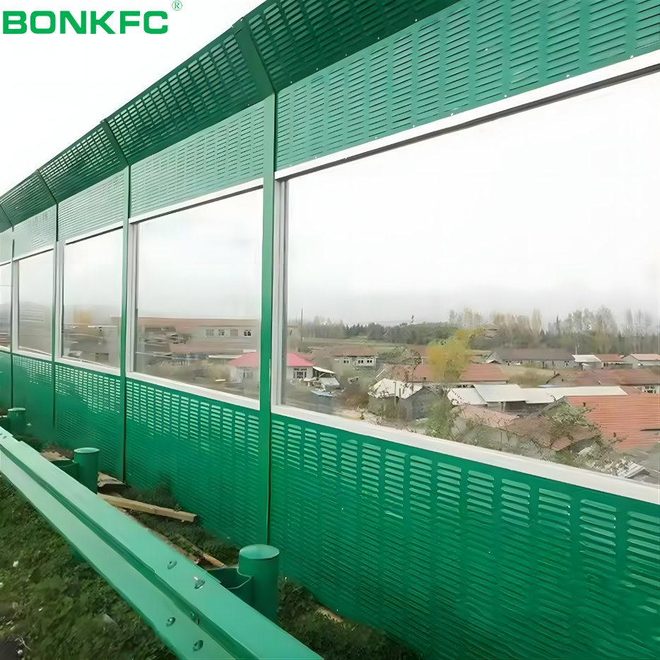 Highway Noise Reduction Acoustic Fence with Round Holes