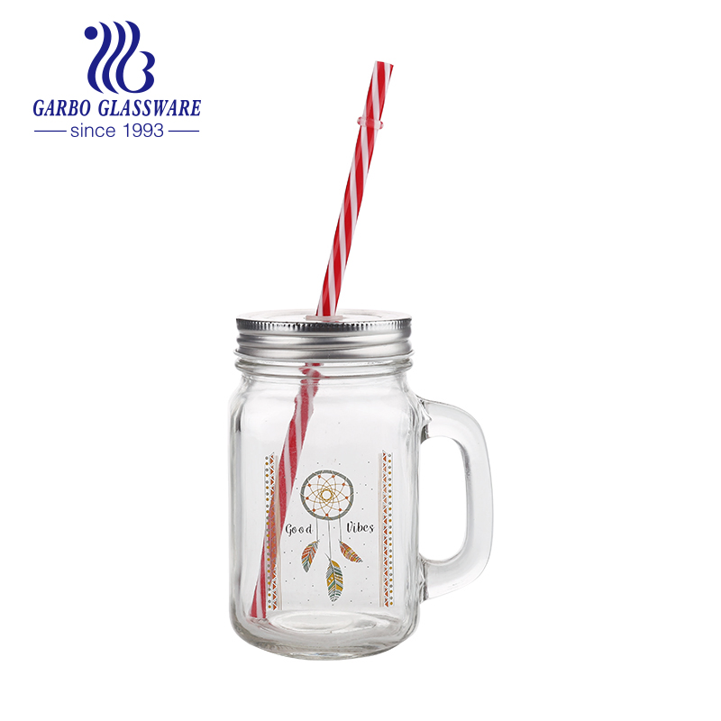 Стеклянная банка Mason Jar 450 мл с логотипом и крышкой