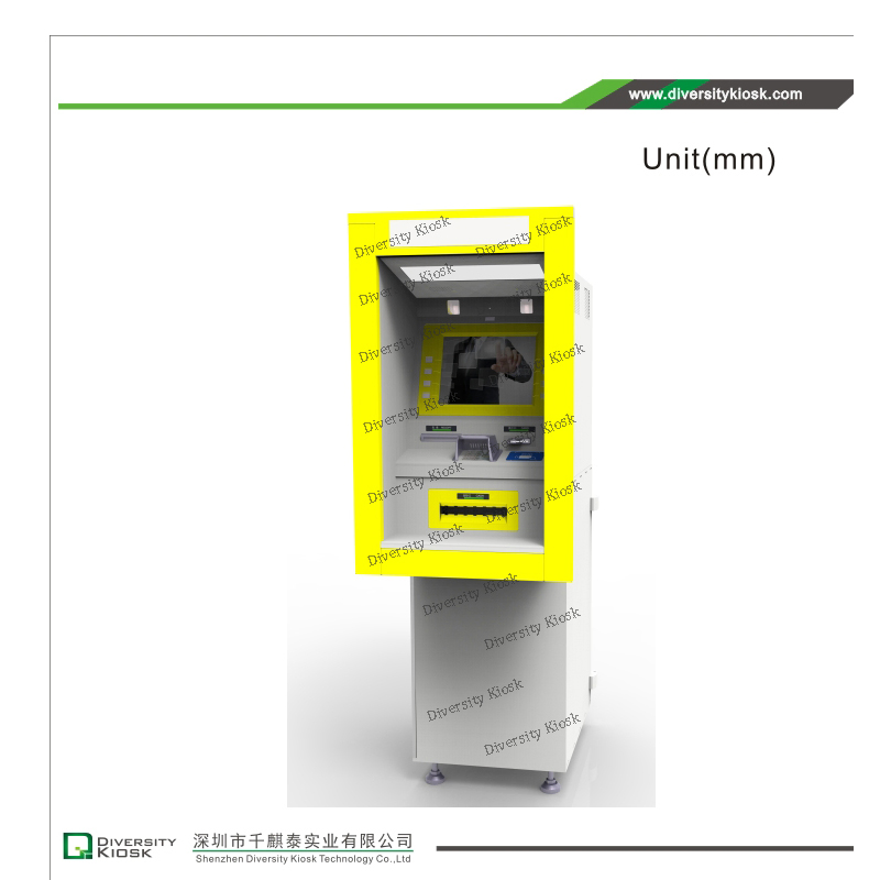 Self Currency Exchange Dispenser ATM Cash Machine Touch Screen Kiosk with Cash Receiver