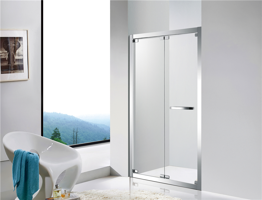 Bathroom Modern Simple Clear Tempered Glass Sliding Door Shower Enclosure