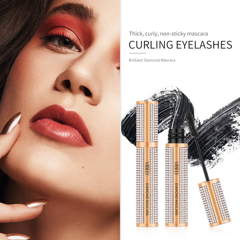 Makeup Cosmetic Lasting Waterproof Rimel Thicken Curling Eyelash 4D Fiber Diamond Mascara