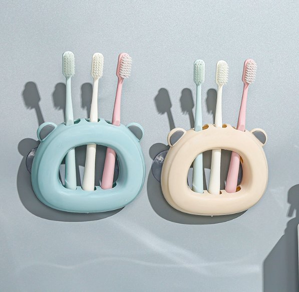 Wall-Mounted Suction Plastic Toothbrush Holder Creative Couple Suction Toothbrush Holder
