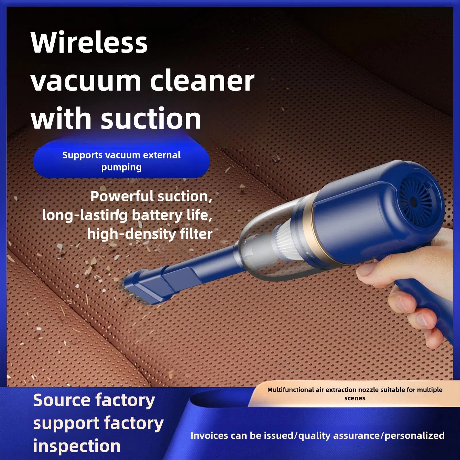 Portable Wireless Car Vacuum Cleaner Integrated Dust Cleaning Blowing & Suction All-in-One Handheld Car Vacuum Cleaner with Dual Use for Home & Car