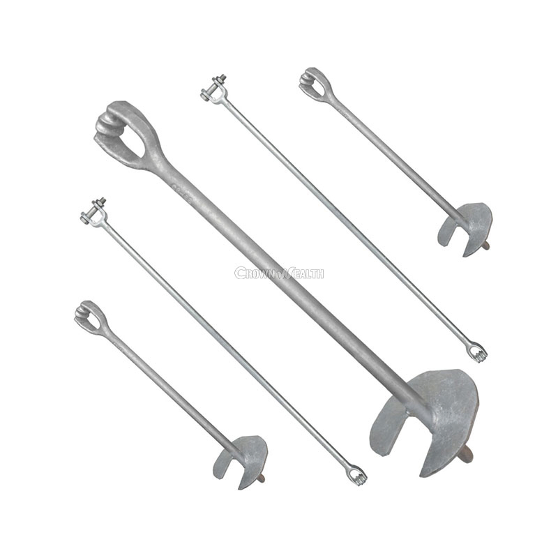 Single Double Triple Strand No Wrench Ground Screw Helix Guy Wire Anchor