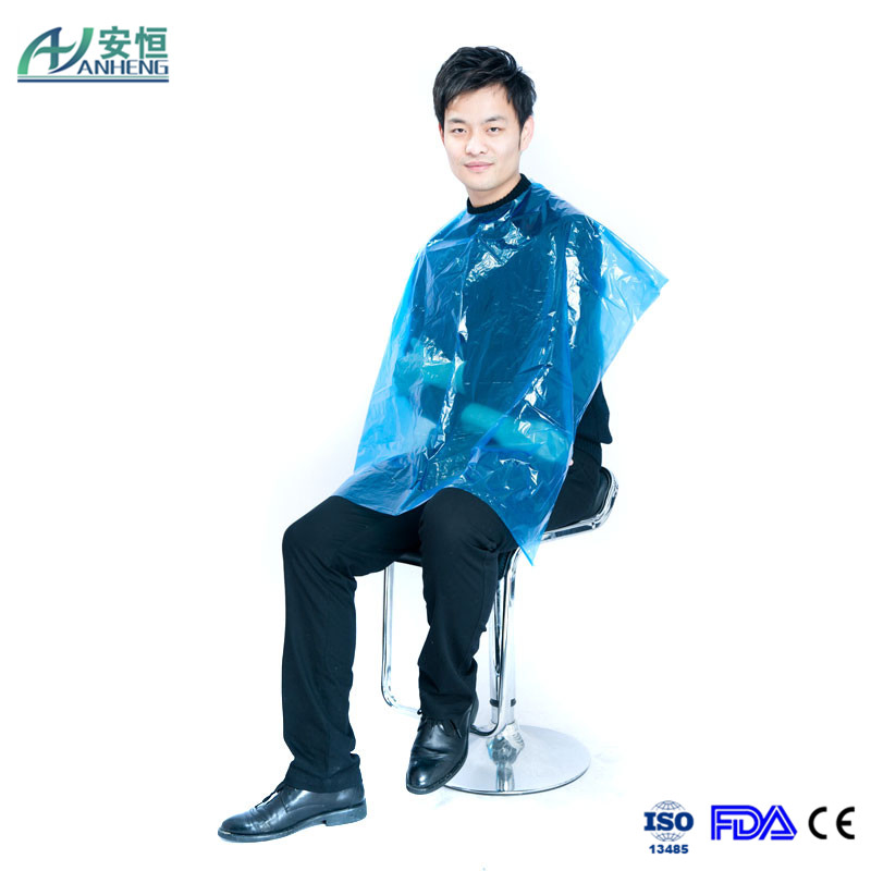 Personalized Disposable Blue Waterproof Poly Barber Cape