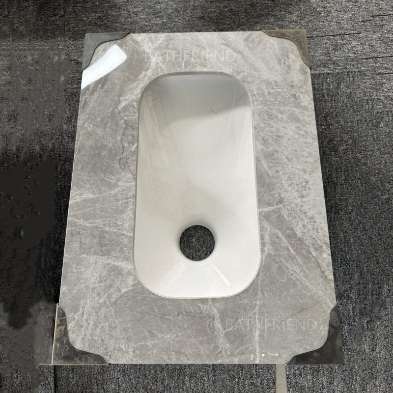 2025 Best Selling Ceramic Sintered Stone Squatting Wc Pan Modern Rock Slab Gloss Sanitary Public Toilet