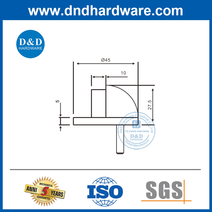 Building Hardware Antique Brass Zinc Alloy Wooden Door Stopper