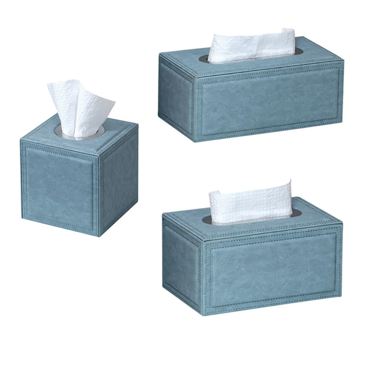 Factory Price Wholesale Custom Logo Crocodile Leather Texture Tissue Boxes