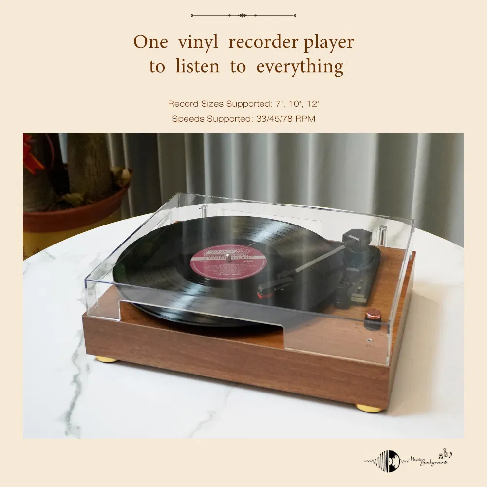 Tr104 Modern Fashion Design Lp Bluetooth Vinyl Record Player Retro Gramophone Turntable Player with Automatic Pause