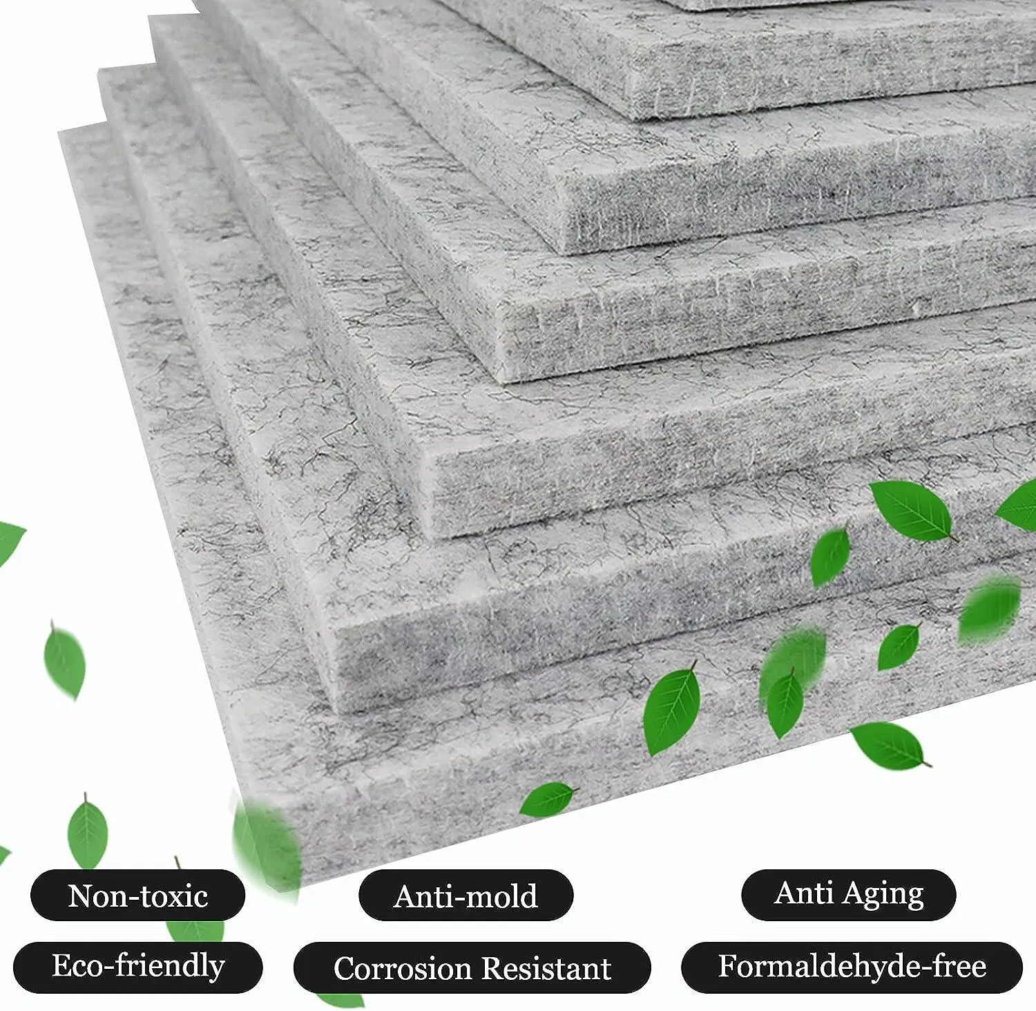 Green Color Eco High Density Pet Felt Sound Absorbing Ceiling Acoustic Panel Sound Insulation Board
