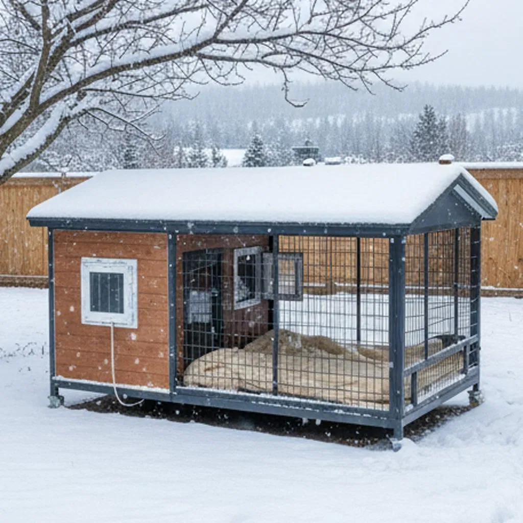 Wood Dog Cage Large Dog House Rain and Sun Protection with Stairs