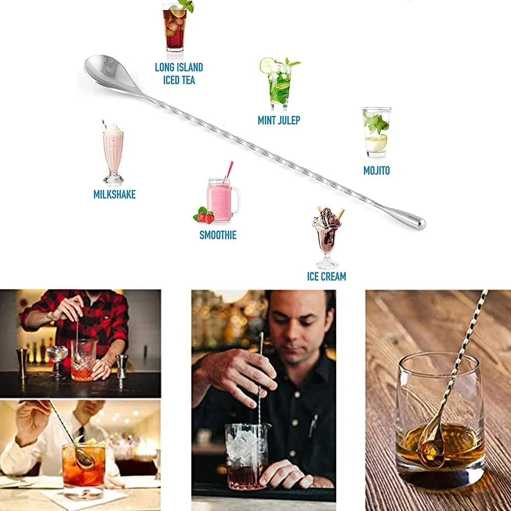 Ложка для коктейлей из нержавеющей стали 304, 30-50 см