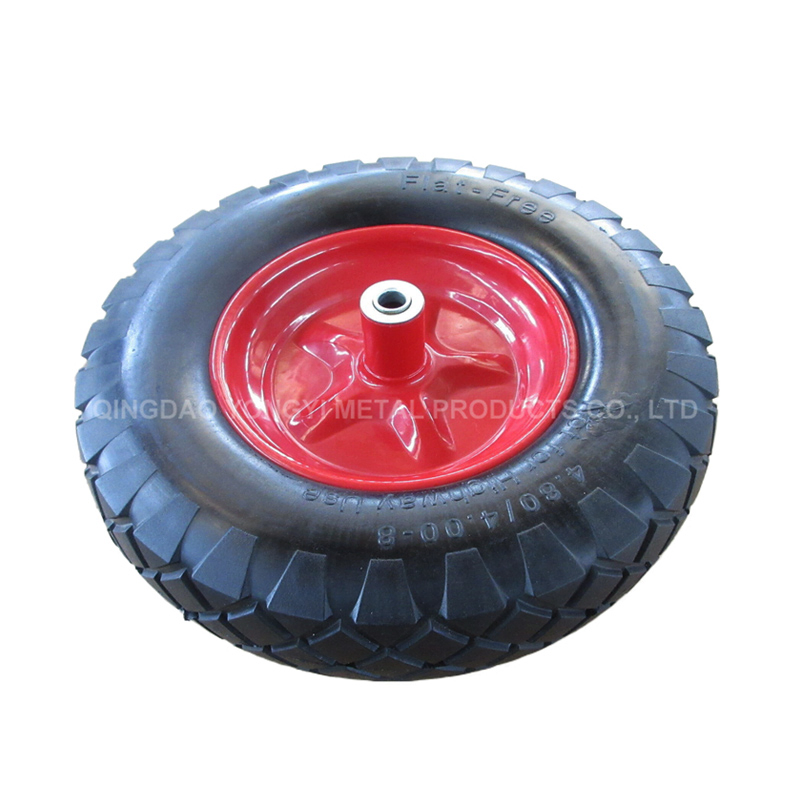 Heavy Duty Solid Rubber Polyurathane Flat Free PU Foam Trolley Wheelbarrow Wheel Hand Truck Wheel 250-4