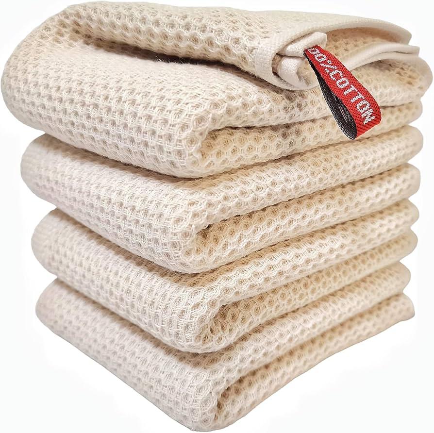 Waffle Weave Cotton Kitchen Towel Hanging Kitchen Towel Honeycomb Set Dish Towels