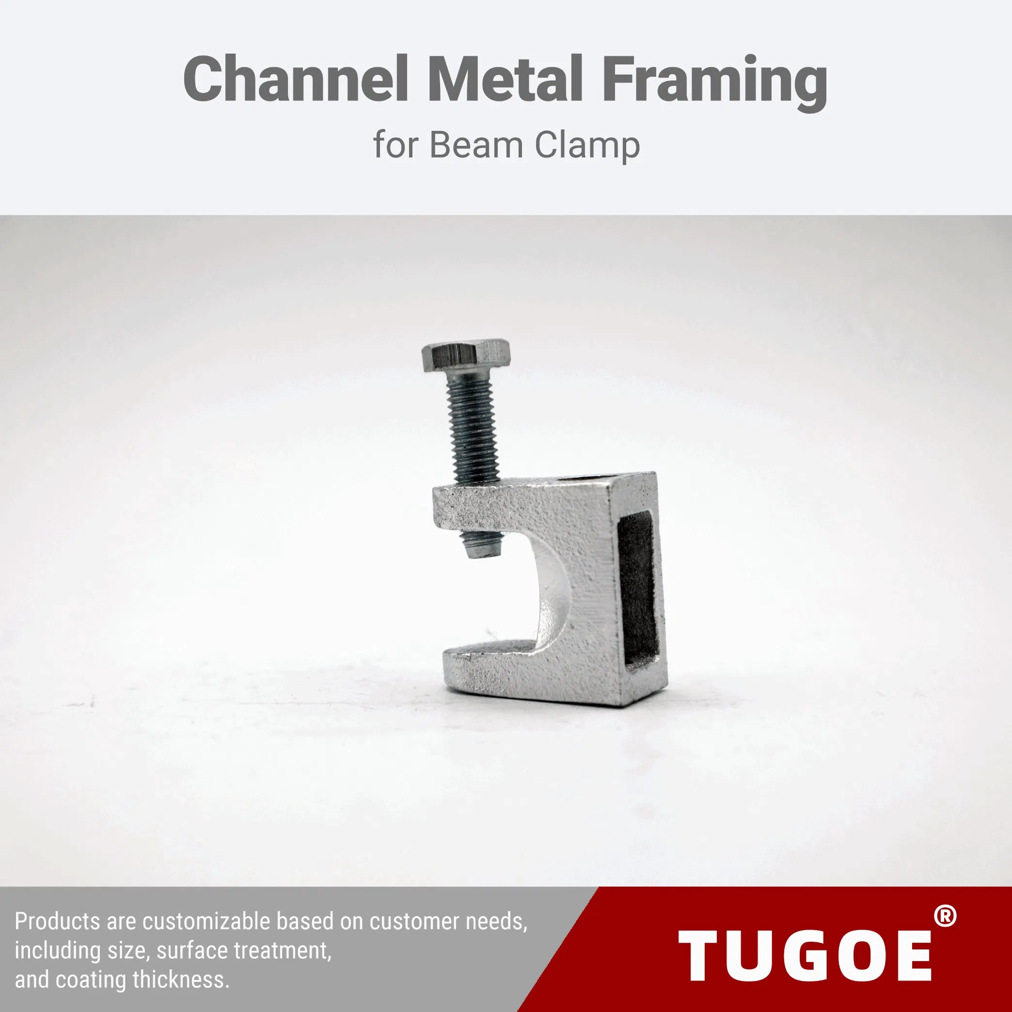 Customize Electro- Galvanized Top Beam Fixed Tiger Mouth Shape Beam Clamp