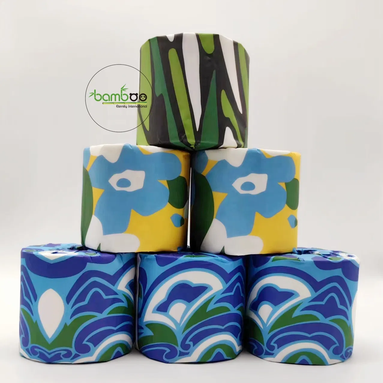 Bamboo Material Softness and Ecf Bleached White Toilet Paper Rolll 10*10cm Bamboo Pulp Customized Logo Tree Free CE Toilet Paper
