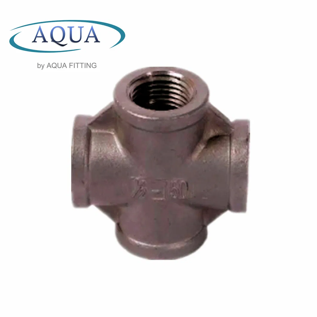 ASTM/ ASME/ En/ JIS/ GB B16.5 Standard Stainless Steel Equal Reducing Threaded Pipe Fitting Cross