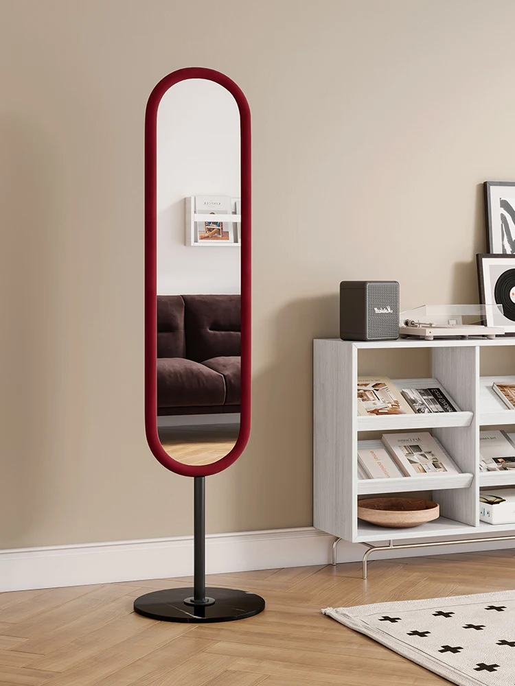 Nordic Ins Wind Floor Mirror Home Bedroom Cloakroom Porch Corner Full-Length Mirror Creative Designer Full-Body Mirror