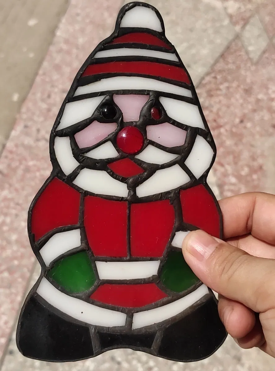 Elegant Stained Glass Panels for Christmas Sock Night Lighting