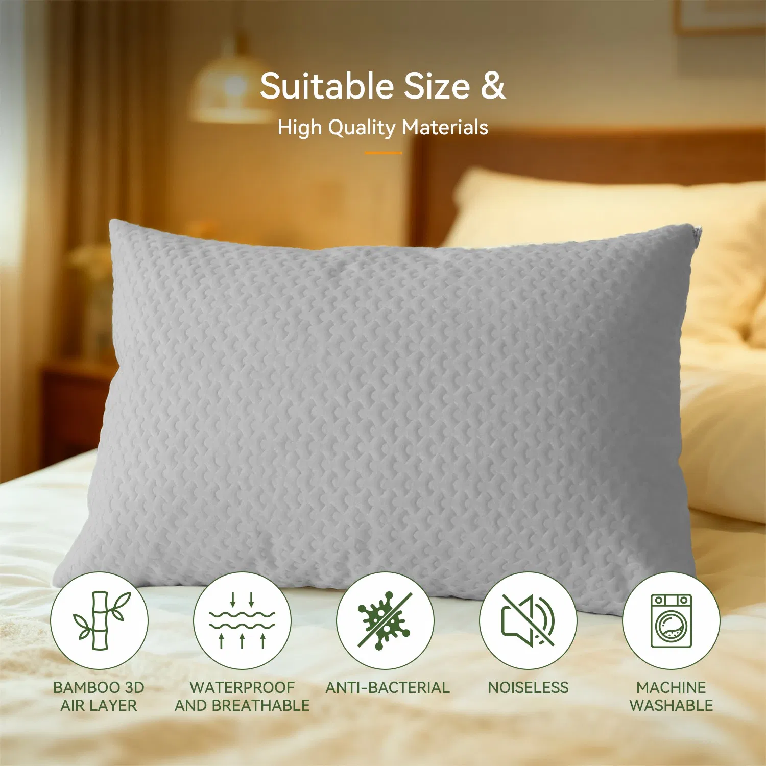 Machine Washable Pillow Case Cover for Home Textile Protection