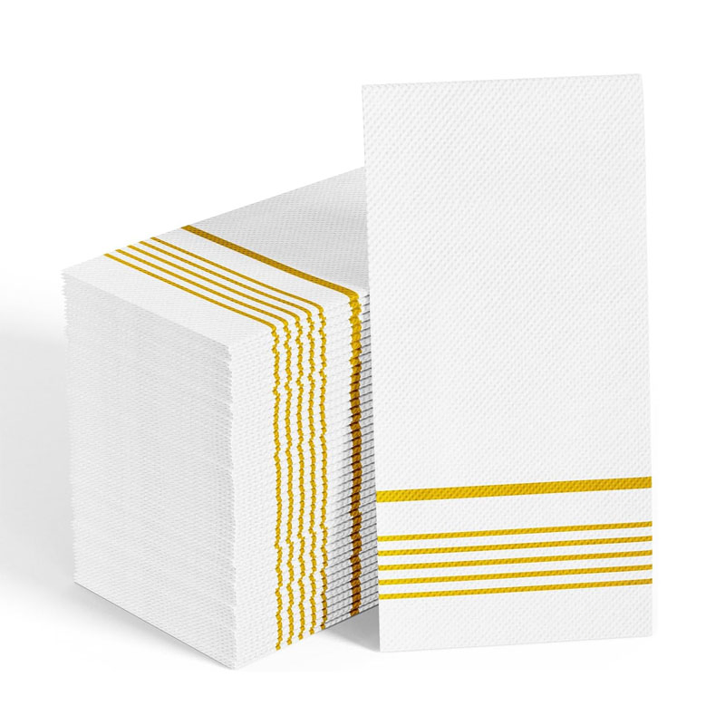 China Custom Disposable Thick Premium Quality Logo Printing Linen Feel Guest Towel Airlaid Paper Kangaroo Napkins