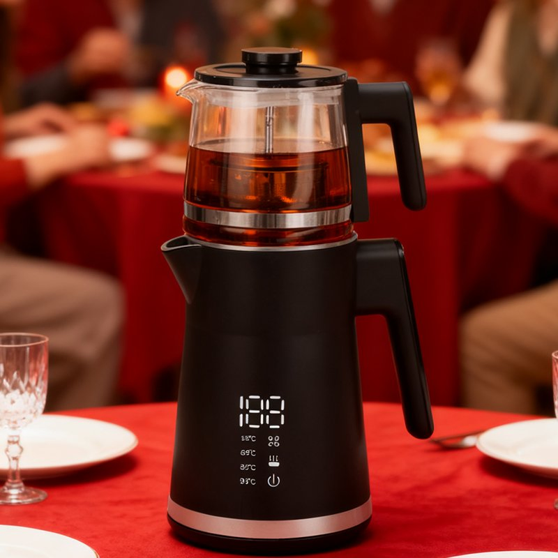 New Kettle Digital Tea Pots 1.5L Stainless Steel Portable Electric Water Kettle Double Wall Electric Kettles Dry-Boil Protection