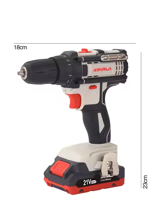 Аккумуляторная дрель-шуруповерт 21В, ударная, многофункциональная