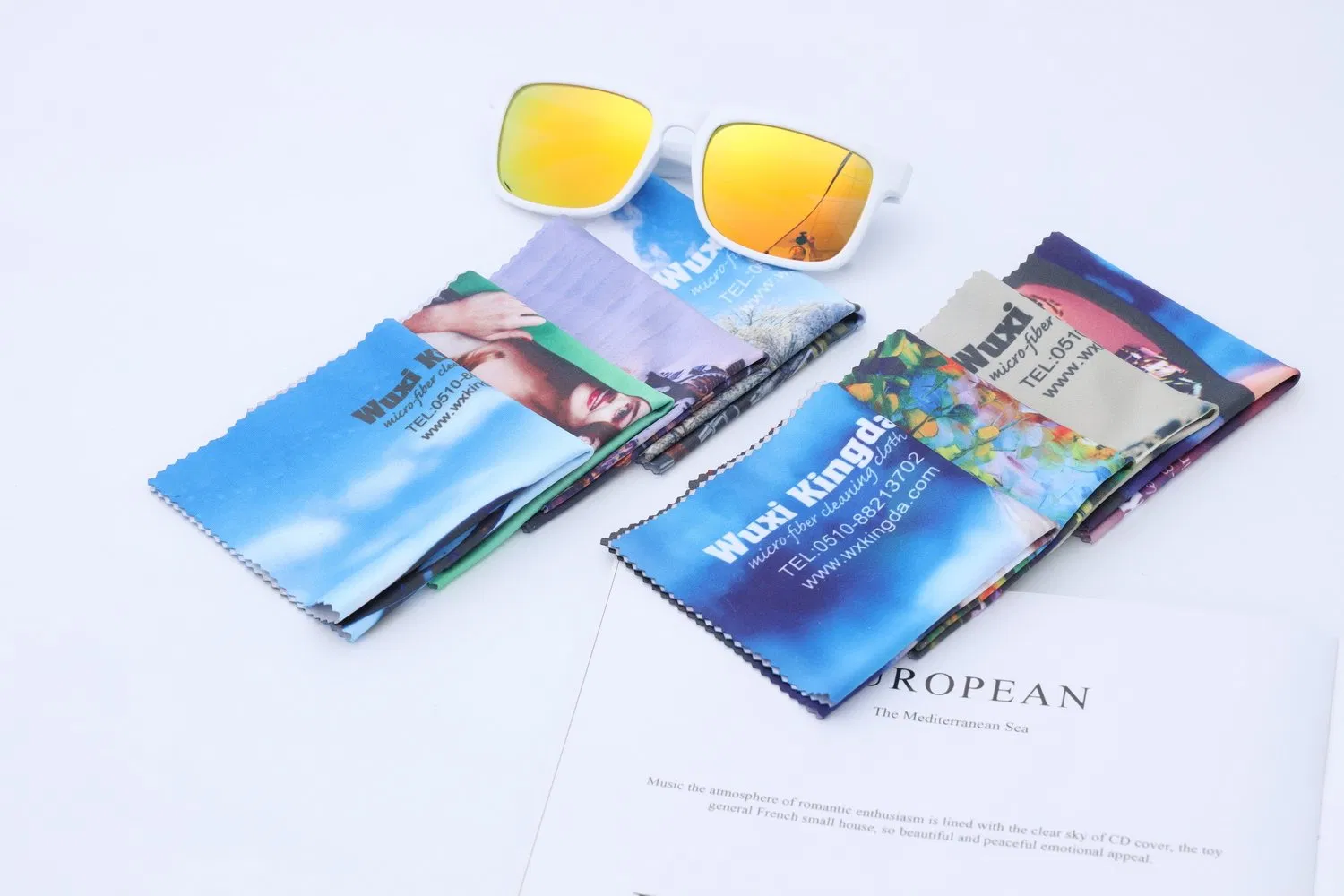 Microfiber Cleaning Cloth Customization Logo Size 100% RPET Polyester