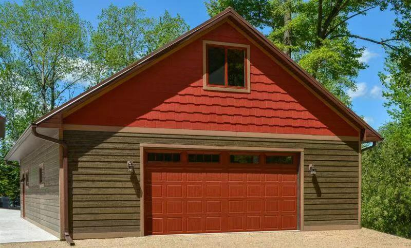 China Foshan Factory Custom Luxury Automatic Double Wood Panel Garage Door