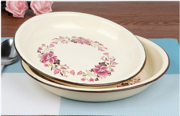 Commonly Used Printed Enamel Rice Plates Can Be Customized