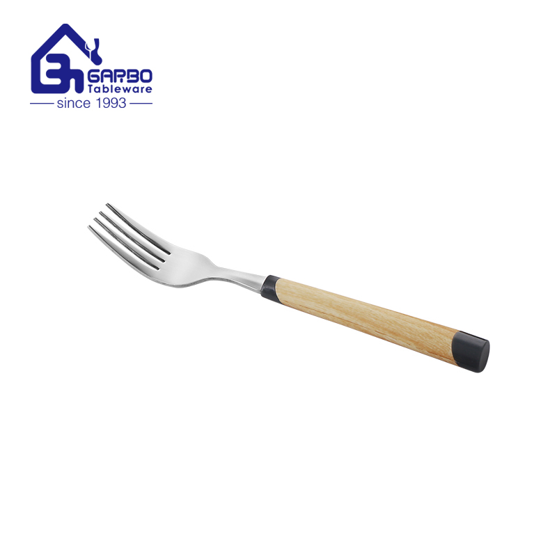 Beige Round Plastic Handle Main Table Stainless Steel Dinner Fork